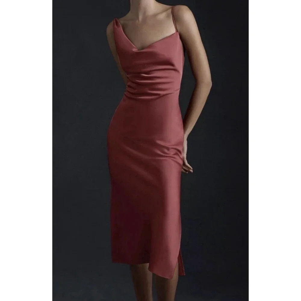 bhldn august satin charmeuse midi dress BHLDN August Satin Charmeuse Midi Dress. US Size 4,
